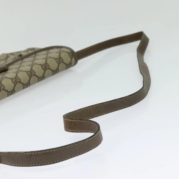 GUCCI GG Supreme Web Sherry Line Bag PVC Beige Gold - Picture 6 of 16